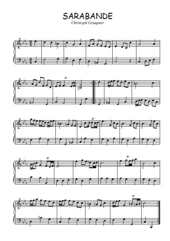 Téléchargez l'arrangement pour piano de la partition de Sarabande en PDF
